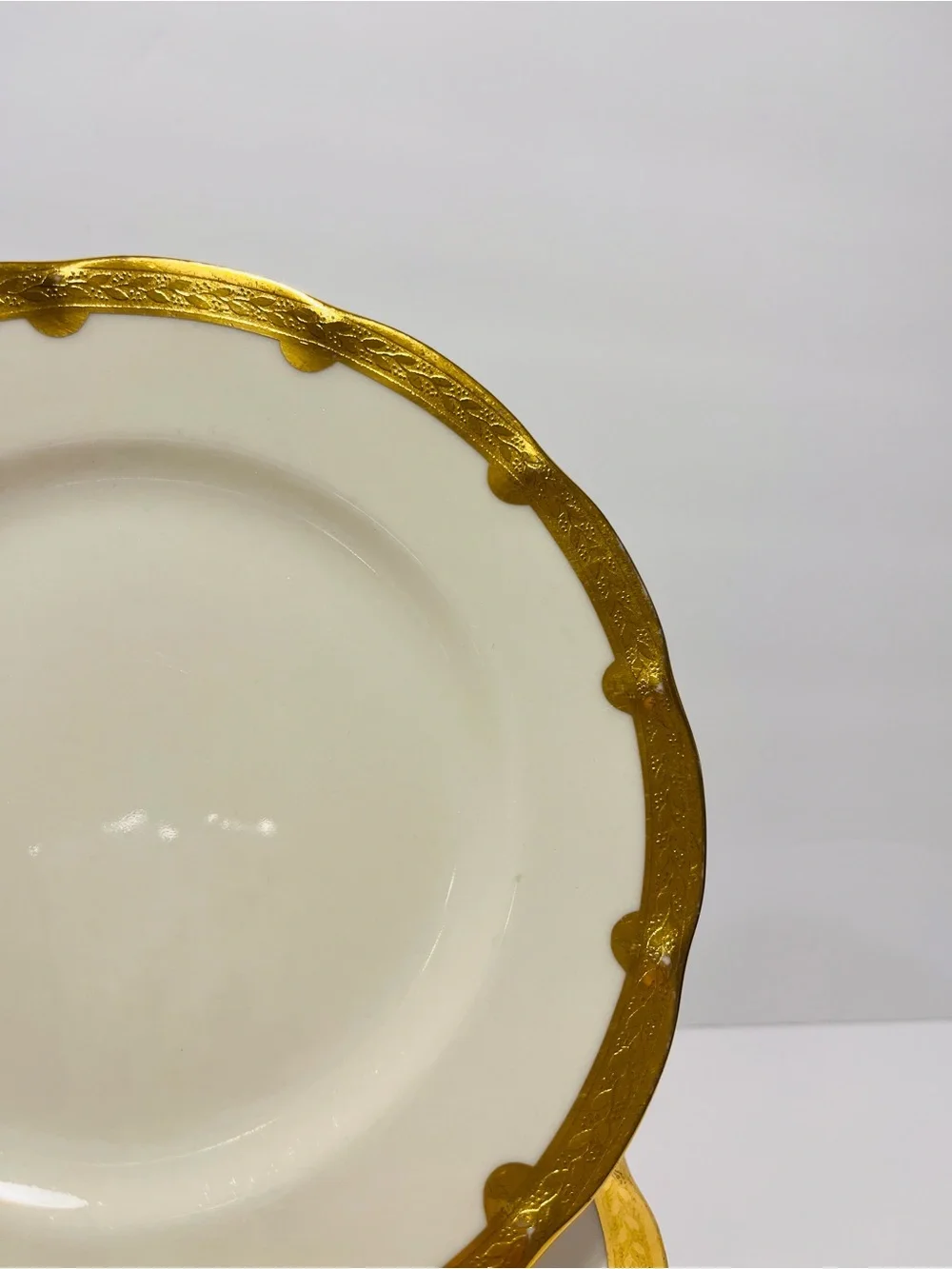 Antique Theodore Haviland New York Made in America Gold Encrusted 6 Salad Plates